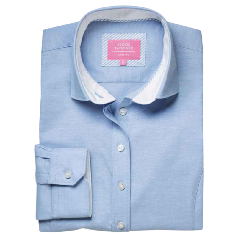 Brook Taverner Ladies Mirabel Long Sleeve Stretch Oxford Shirt Thumbnail