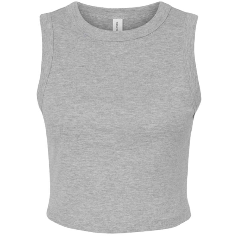 Bella Ladies Micro Rib Muscle Crop Tank Top Thumbnail
