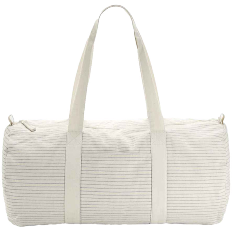 Striped organic cotton barrel bag Thumbnail