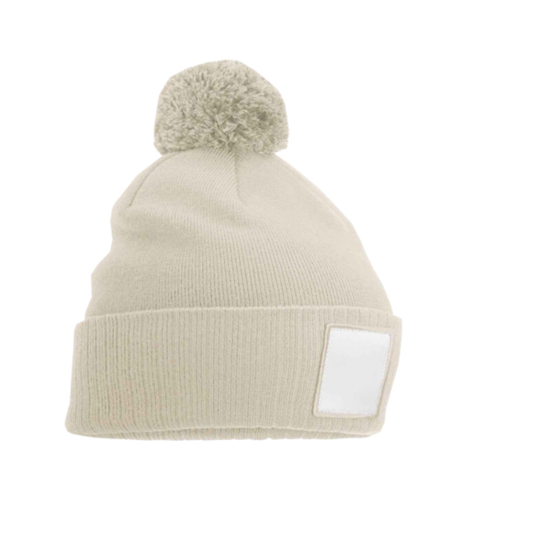 Beechfield Appliqué Patch Pom Beanie Thumbnail