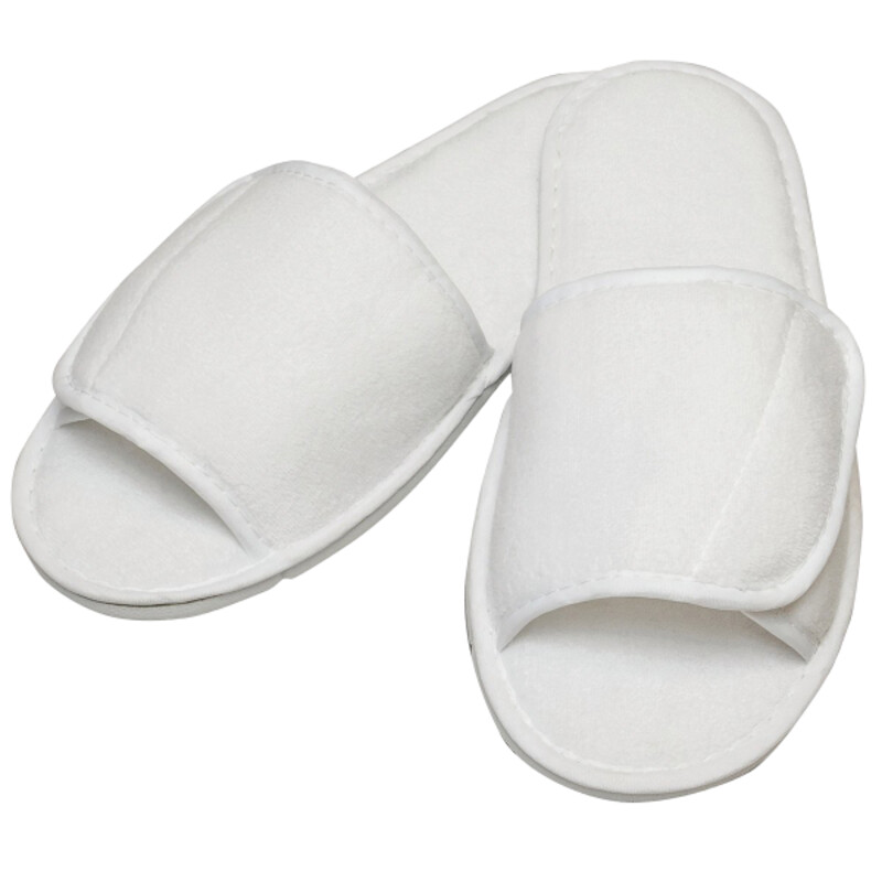 Open-toe slippers with hook and loop strap Thumbnail