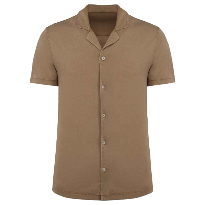 Spasso Jersey Short Sleeve Bowling Collar Shirt Thumbnail