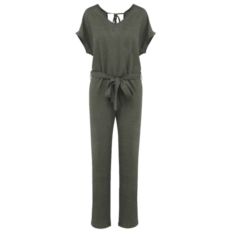 Spasso Ladies Short Sleeve Linen Knit Jumpsuit Thumbnail