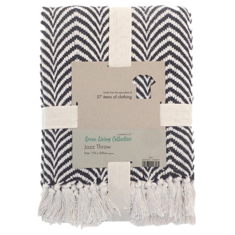 Recycled mixed-fabric throw Thumbnail