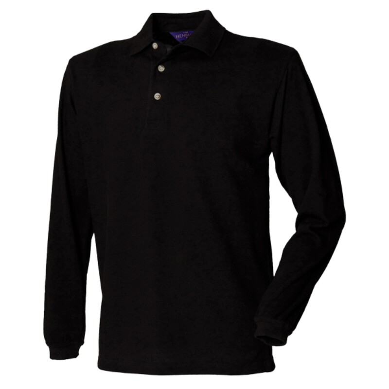 Long sleeve cotton polo shirt Thumbnail
