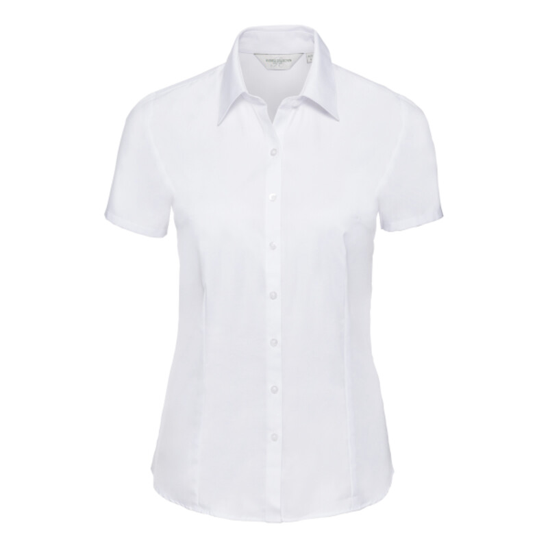 Women's short sleeve herringbone shirt Thumbnail