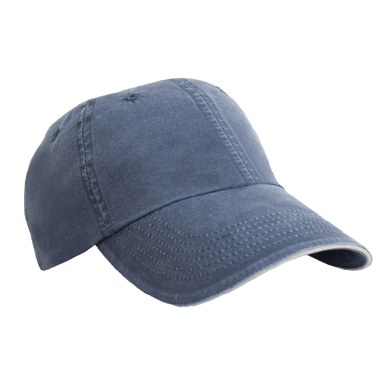 Washed fine line cotton cap with sandwich peak Thumbnail