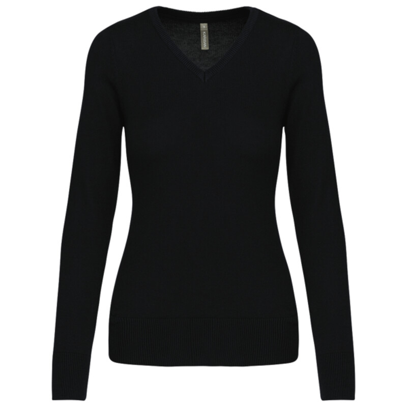 Kariban Ladies Cotton Acrylic V Neck Sweater Thumbnail
