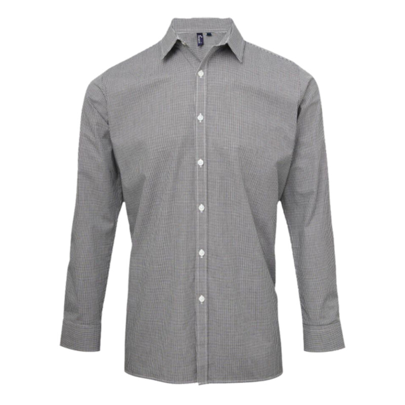 Microcheck (Gingham) long sleeve cotton shirt Thumbnail
