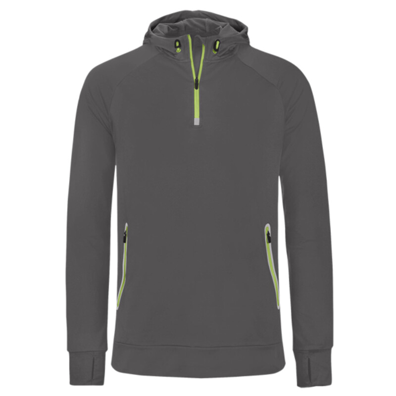 Proact Zip Neck Hooded Sweatshirt Thumbnail
