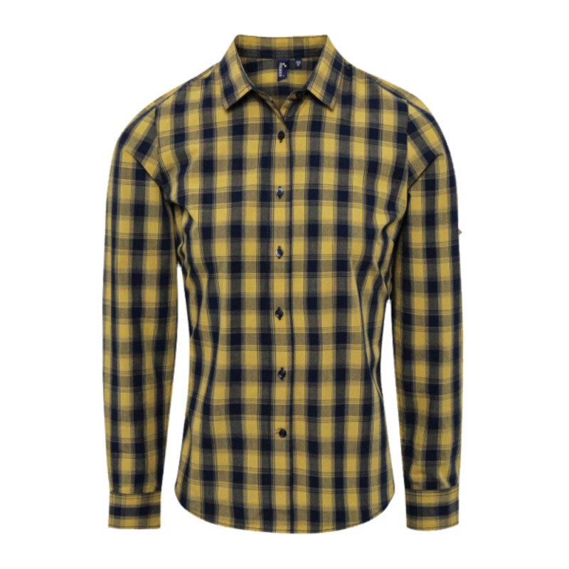 Women's Mulligan check cotton long sleeve shirt Thumbnail