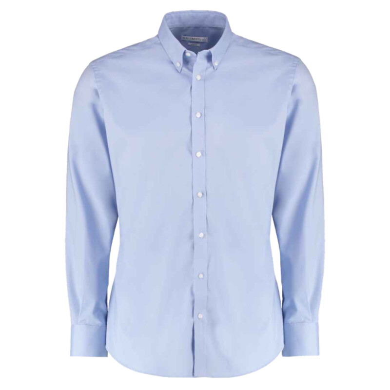 Kustom Kit Slim Fit Stretch Long Sleeve Oxford Shirt Thumbnail
