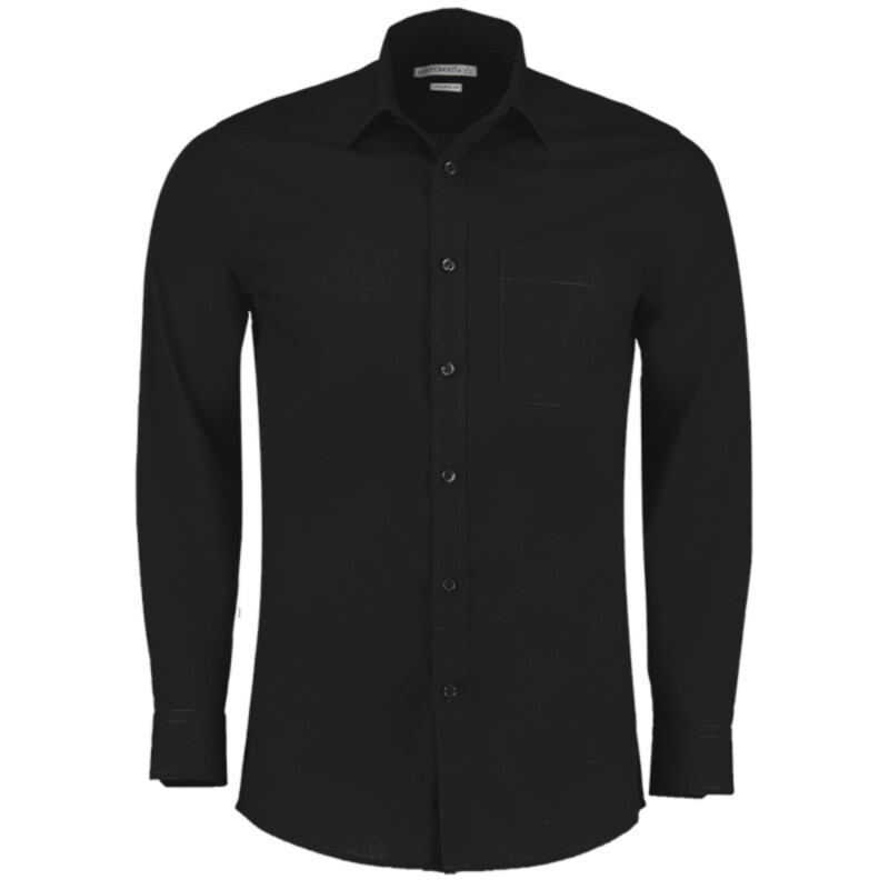 Kustom Kit Long Sleeve Tailored Poplin Shirt Thumbnail