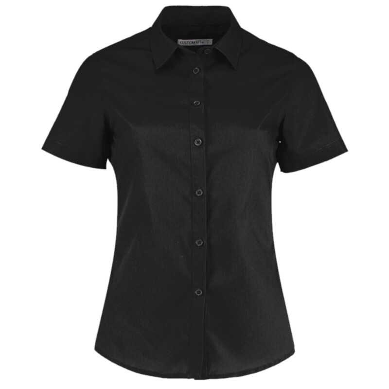 Kustom Kit Ladies Short Sleeve Tailored Poplin Shirt Thumbnail