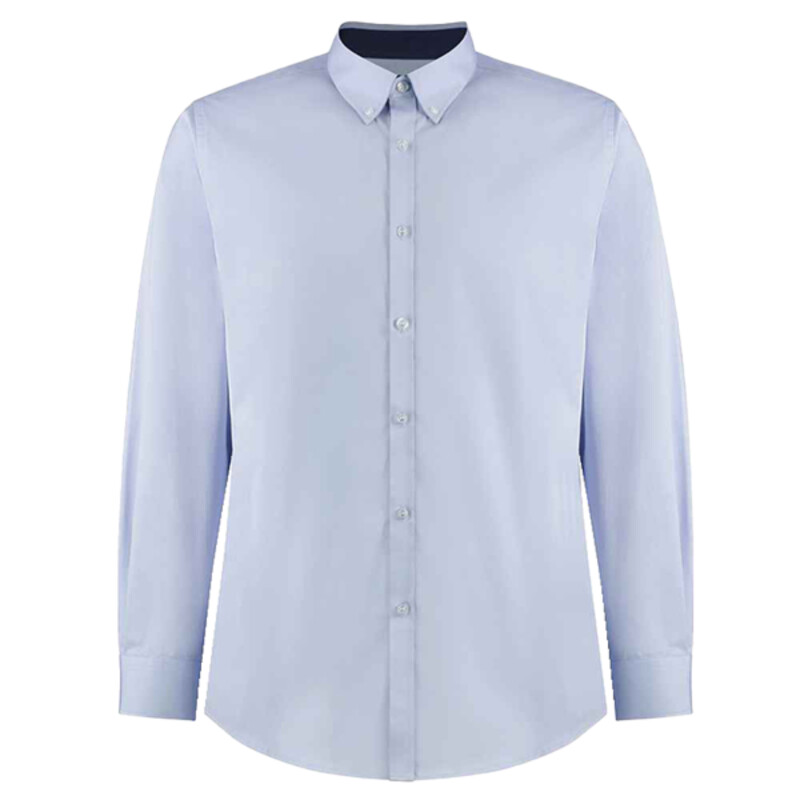 Kustom Kit Premium Long Sleeve Contrast Tailored Oxford Shirt Thumbnail