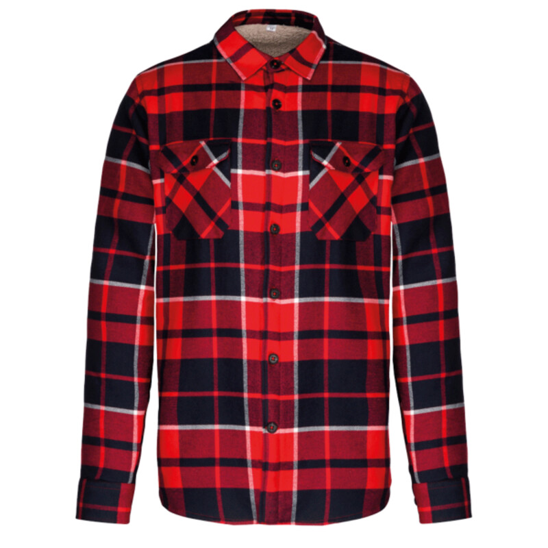 Kariban Sherpa Lined Checked Shirt Jacket Thumbnail