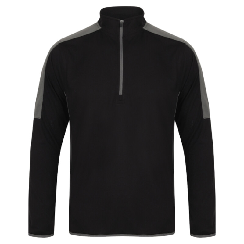 ¼ zip mid-layer with contrast panelling Thumbnail