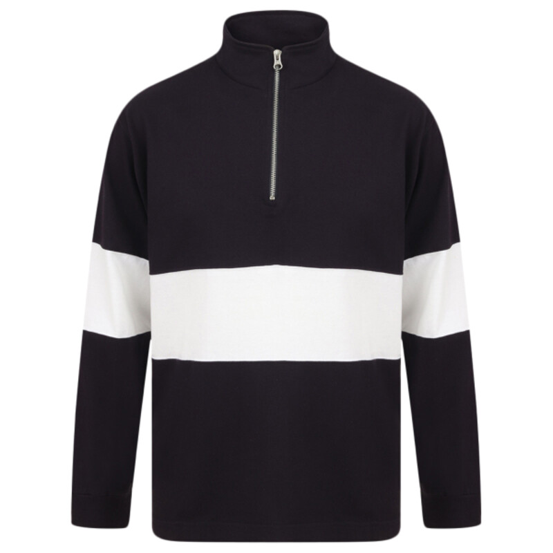 Front Row Panelled 1/4 Zip Neck Top Thumbnail